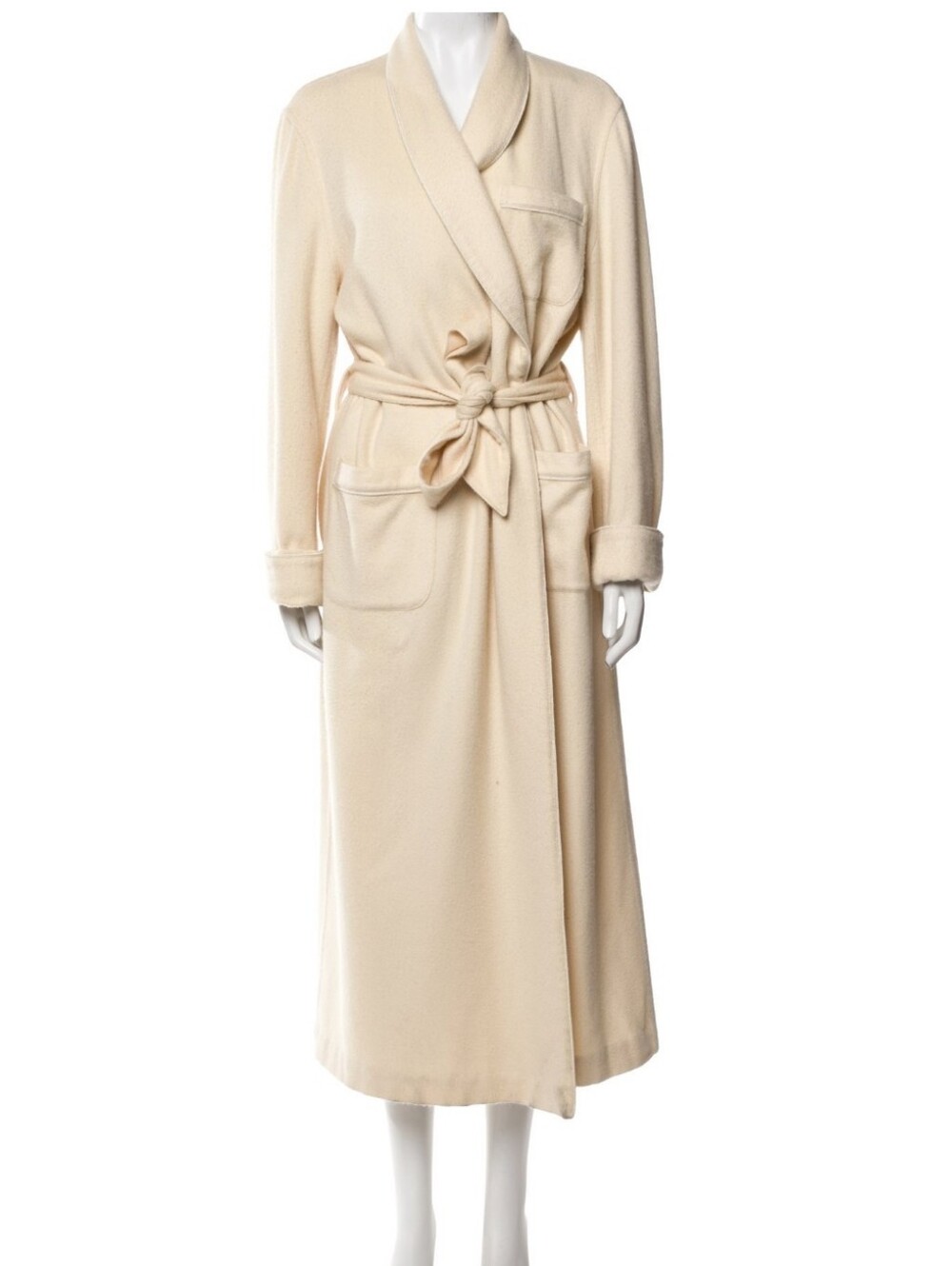 Loro Piana Cream Cashmere Long Robe